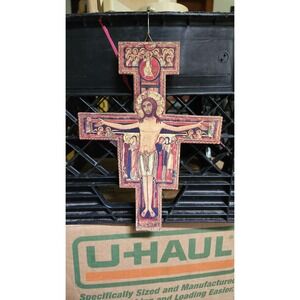 Vintage San Damiano Crucifix Wall Cross Made in Italy Catholic Icon